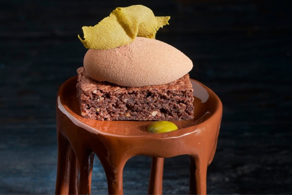 Chocoladedessert met Crunchy Nut Pistachio