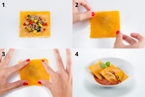 Raviolis de feuilles de légumes