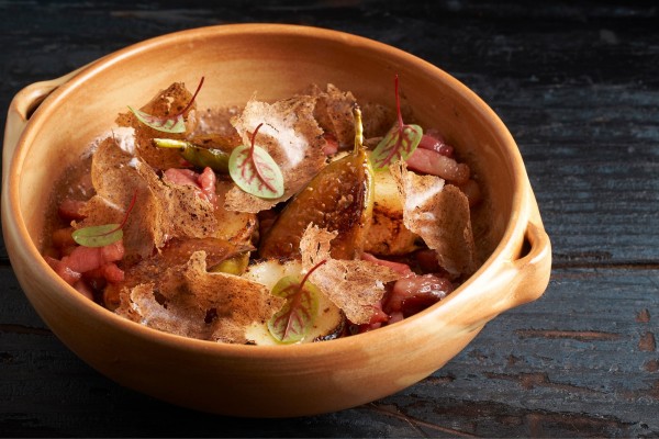 Fromage de chèvre et figues au four avec bacon et Crunchy Nut Hazelnut